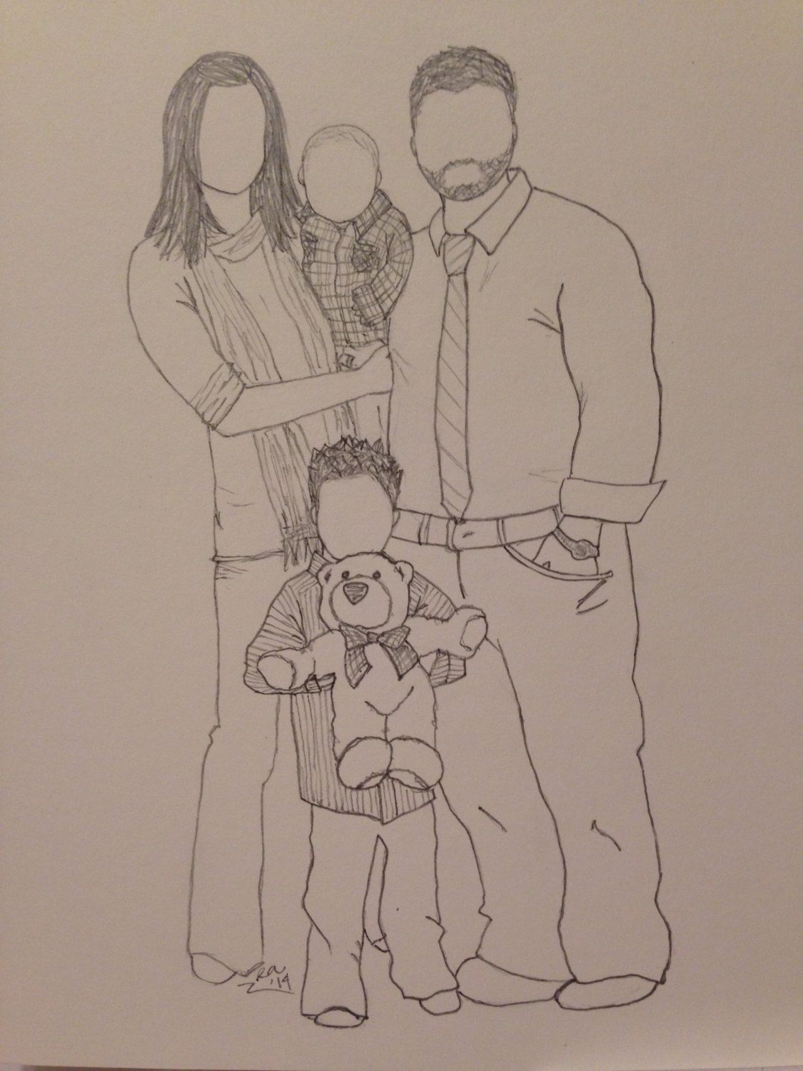 1125x1500 Custom Family Sketch From Photo - Family Sketch Images