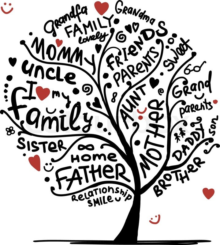 719x800 Family Tree Sketch For Your Design Stock Vector Colourbox - Family Tree Sketch