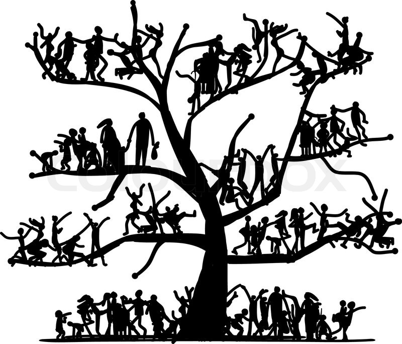 800x684 Tree Of People, Sketch For Your Design Stock Vector Colourbox - Family Tree Sketch