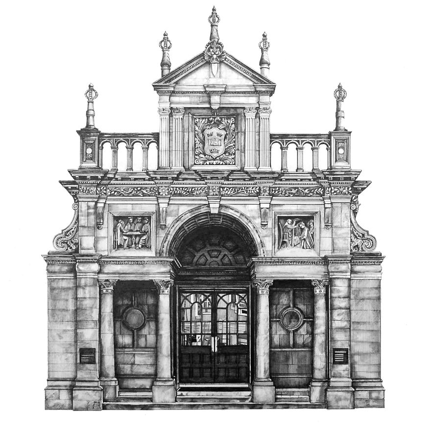 880x880 Design Is In The Details My Photorealistic Drawings Of Famous - Famous Architects Sketches