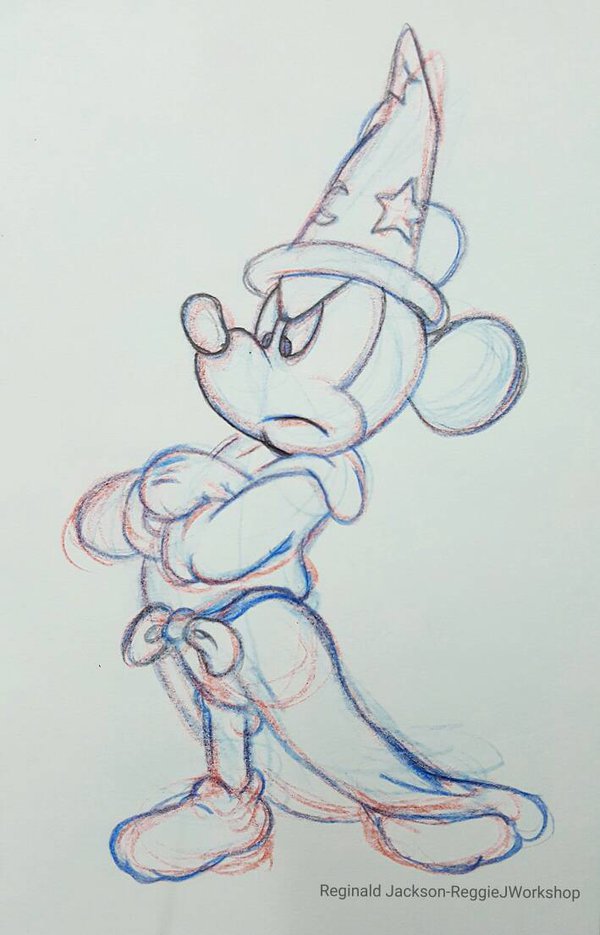 600x935 Fantasia Sketches Mickey Mouse By Reggiejworkshop - Fantasia Sketches