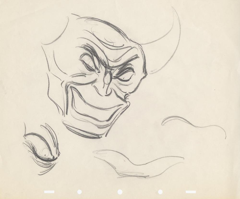 1000x829 Collection Of Five Disney Animation Sketches Of Bela Lugosi As - Fantasia Sketches