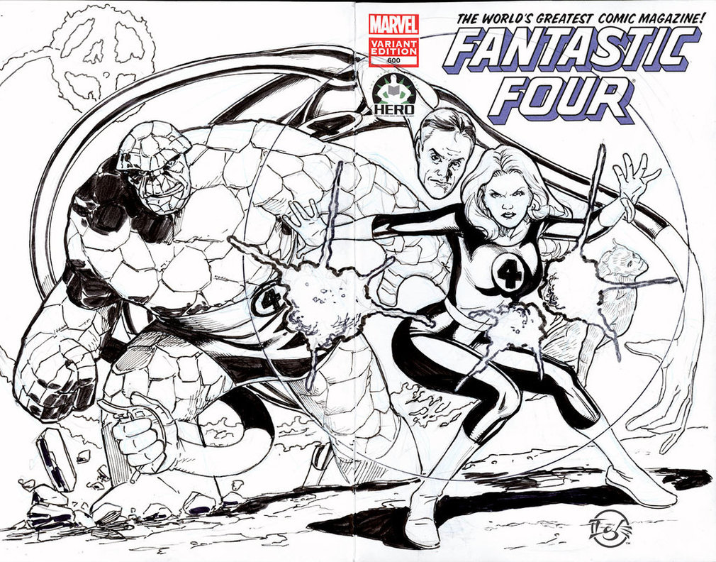 1010x792 Fantastic Four Sketch Cover By Jamaligle - Fantastic Four Sketch