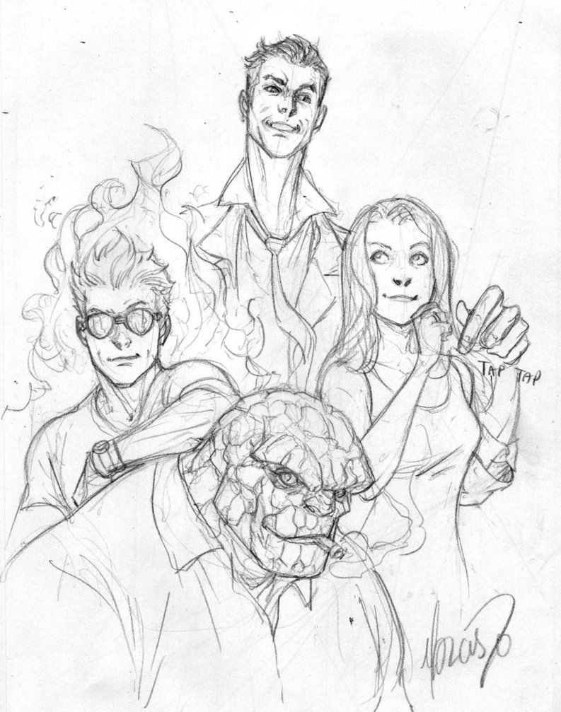 793x1007 Fantastic Four Sketch Sketch Sketches, Fantastic - Fantastic Four Sketch