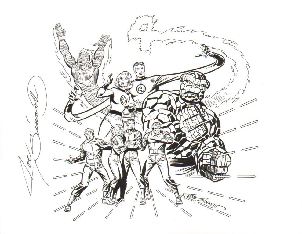989x768 Joe Sinnott - Fantastic Four Sketch