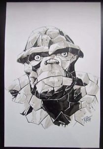 209x300 Marvel Mike Rooth Original Comic Art 11x17 Sketch Thing Fantastic - Fantastic Four Sketch