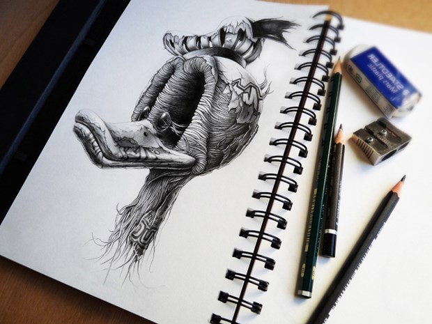 620x465 Fantastic Pencil Sketch Art By Pez - Fantastic Sketches