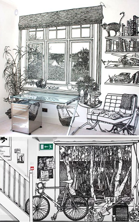 468x748 Wall Art Gone Wild Fantastic Life Sized Room Sketches Urbanist - Fantastic Sketches