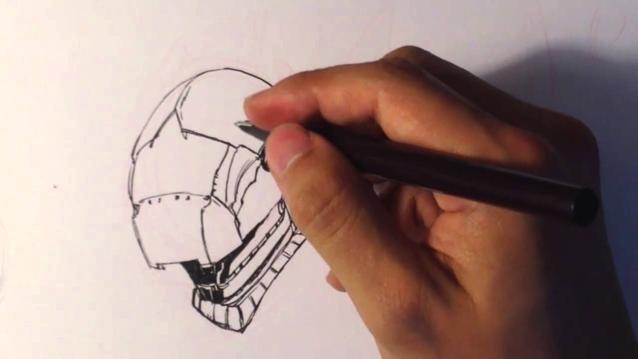1280x720 Drawing A Sci Fi Helmet - Fantasy Art Sketches