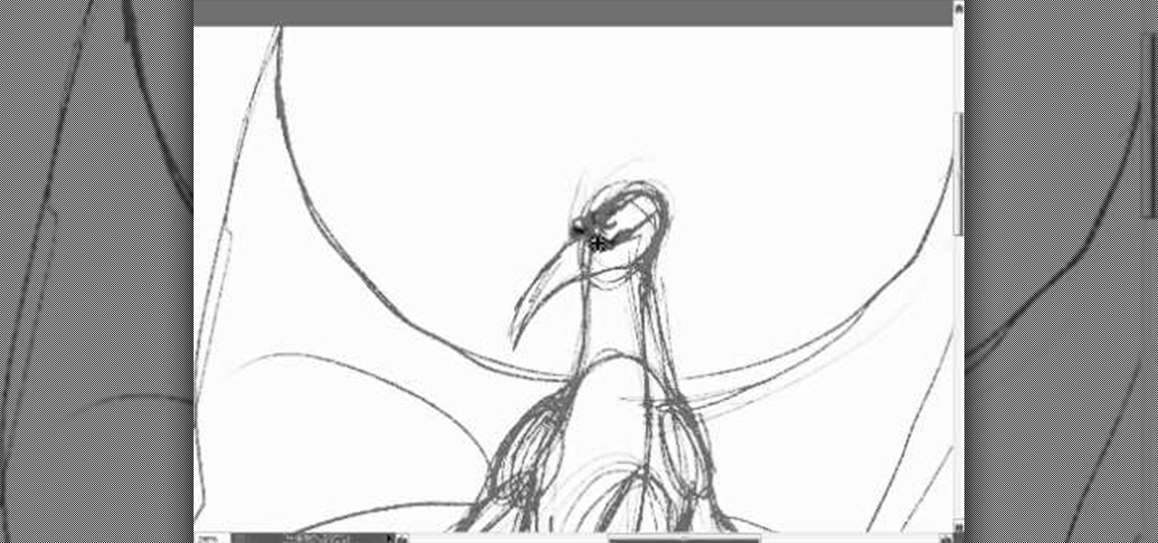 1280x600 How To Draw A Fantasy Dragon In Adobe Photoshop Drawing - Fantasy Dragon Sketch