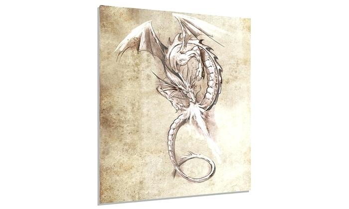 700x420 Sketch Wall Art Fantasy Dragon Tattoo Sketch Digital Art Metal - Fantasy Dragon Sketch