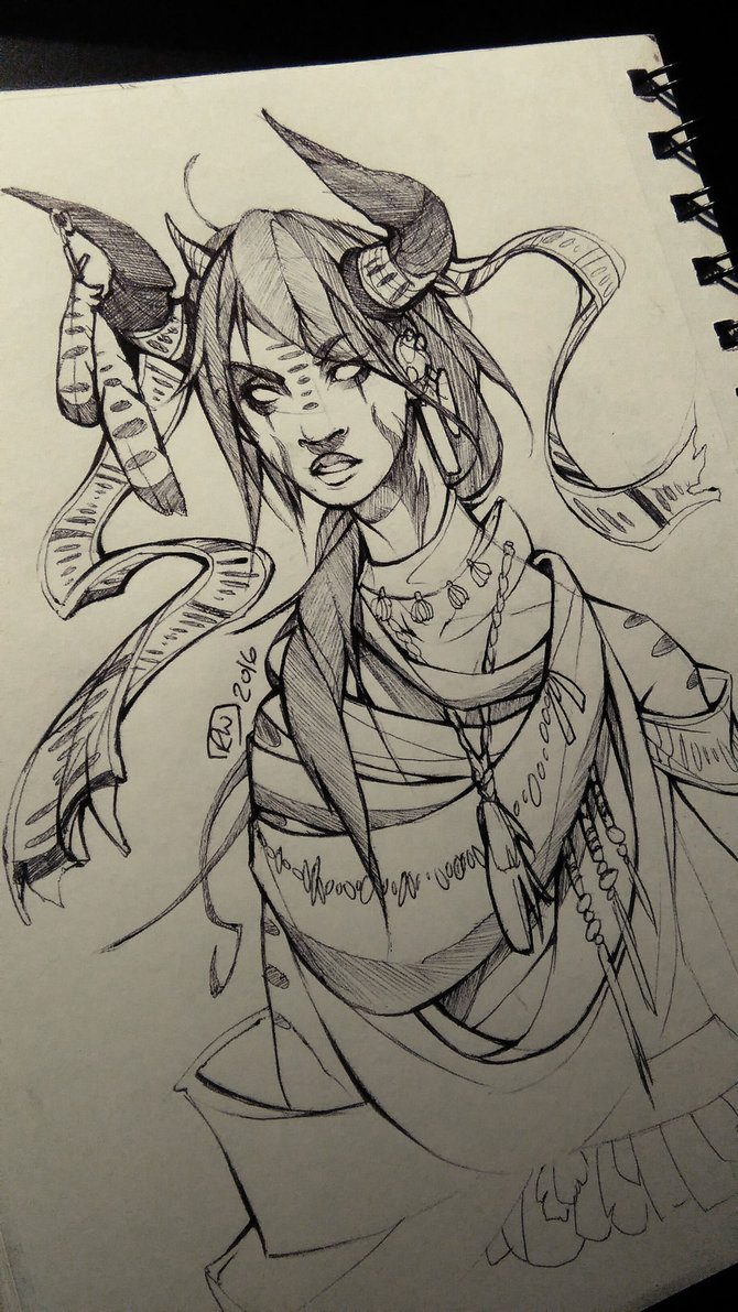 670x1191 Commission5 - Fantasy Girl Sketch