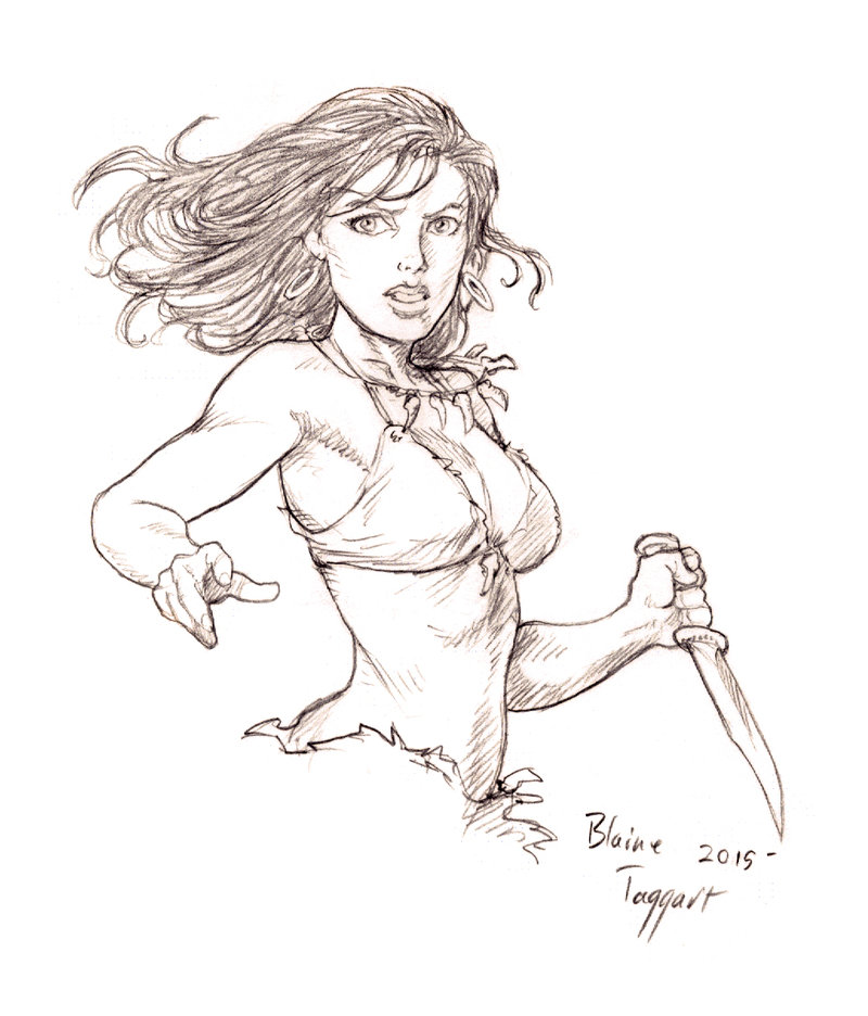 800x936 Jungle Girl Sketch By Staino - Fantasy Girl Sketch