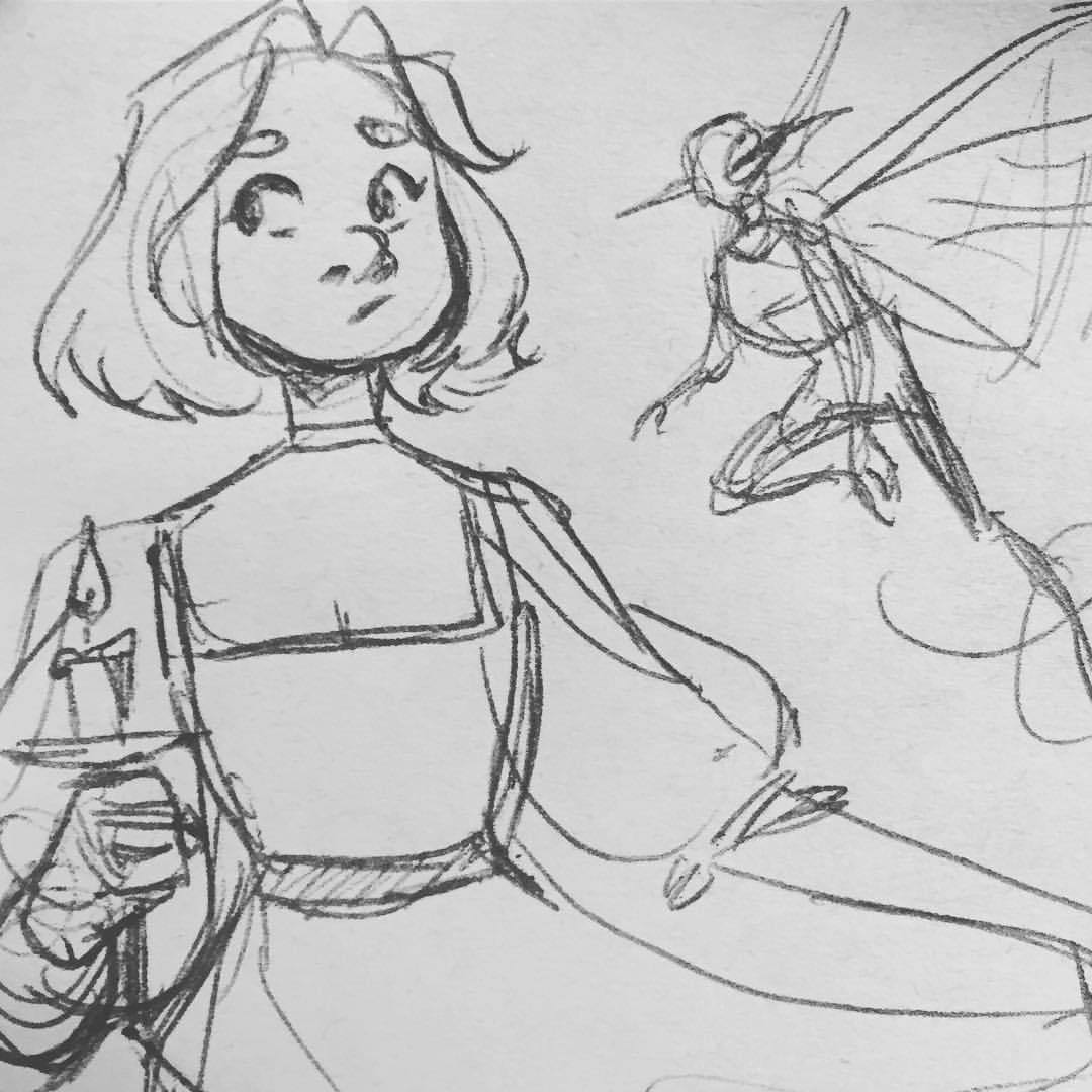 1080x1080 Ramblings Of A Storyteller Day 152 - Fantasy Girl Sketch