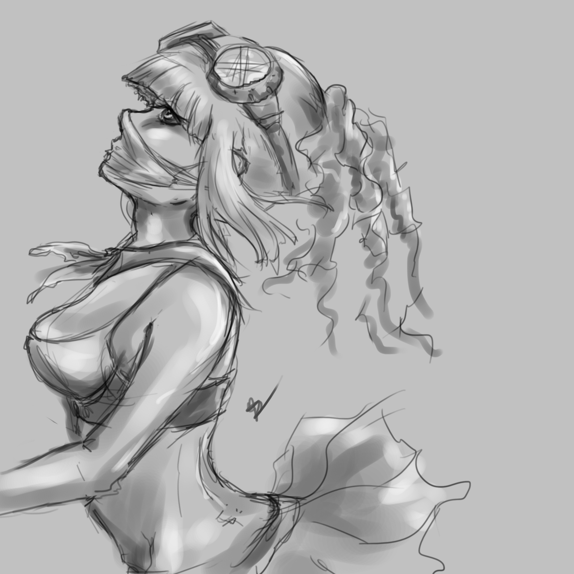 2000x2000 Drawing Nhu Arts - Fantasy Girl Sketch