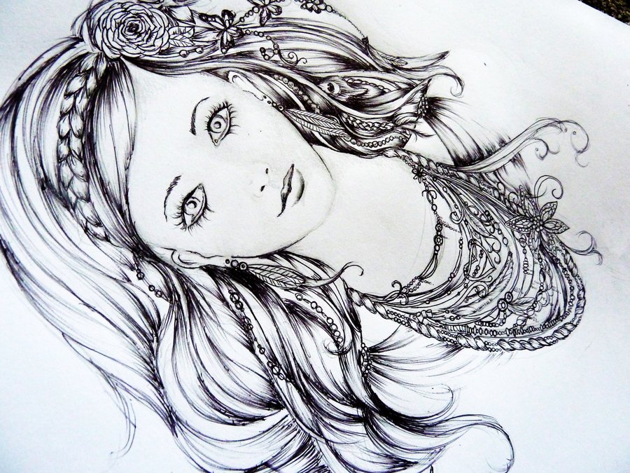 900x675 Fantasy Girl By Kristinawebb - Fantasy Girl Sketch