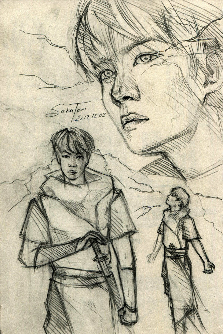 730x1094 Jung Hoseok [Bts Fantasy Sketches] By Sakutori - Fantasy Sketches