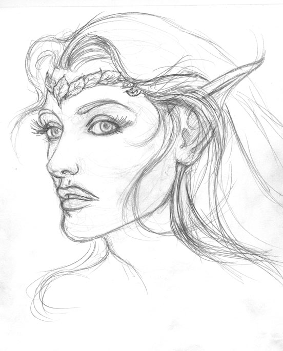 552x685 Fairy Drawings Galadriel - Faries Sketch
