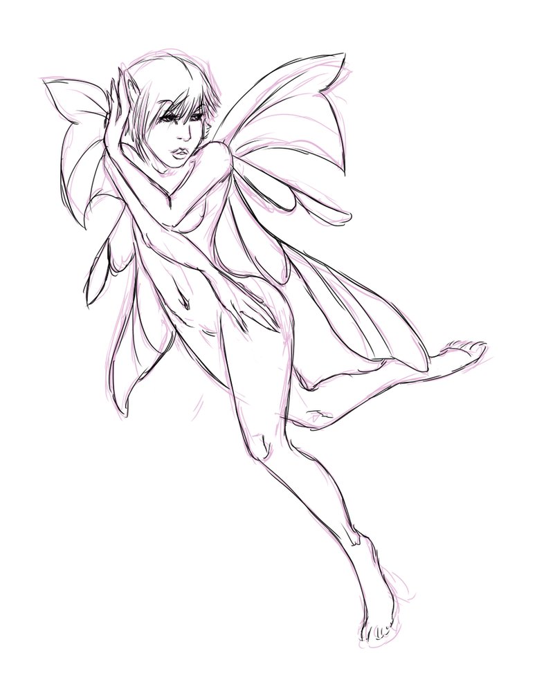 802x996 Learn How To Draw Fairies Online Drawing Lessons - Faries Sketch