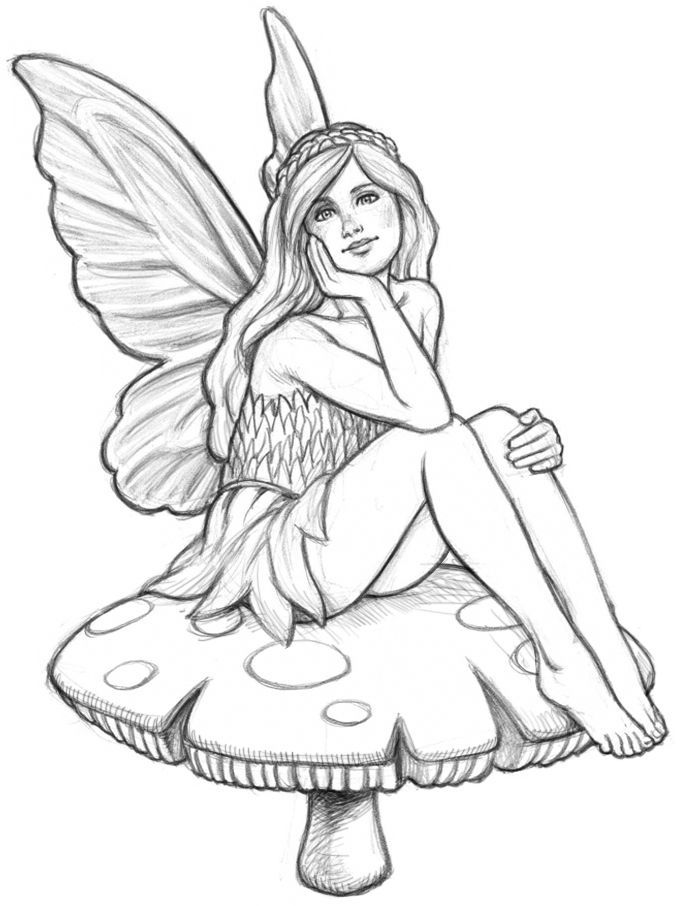 681x906 Easy Fairy Sketches - Faries Sketch