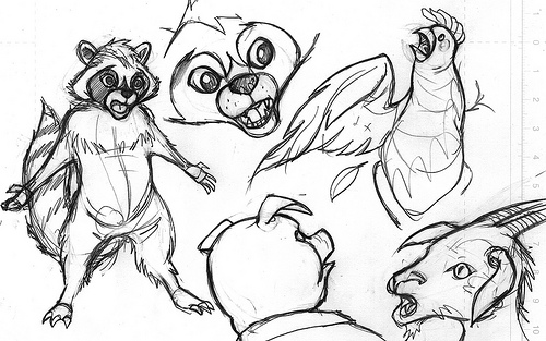 500x313 All Nighter Sketches And Drawings Of David Hahn Animal Farm - Farm Animals Sketch