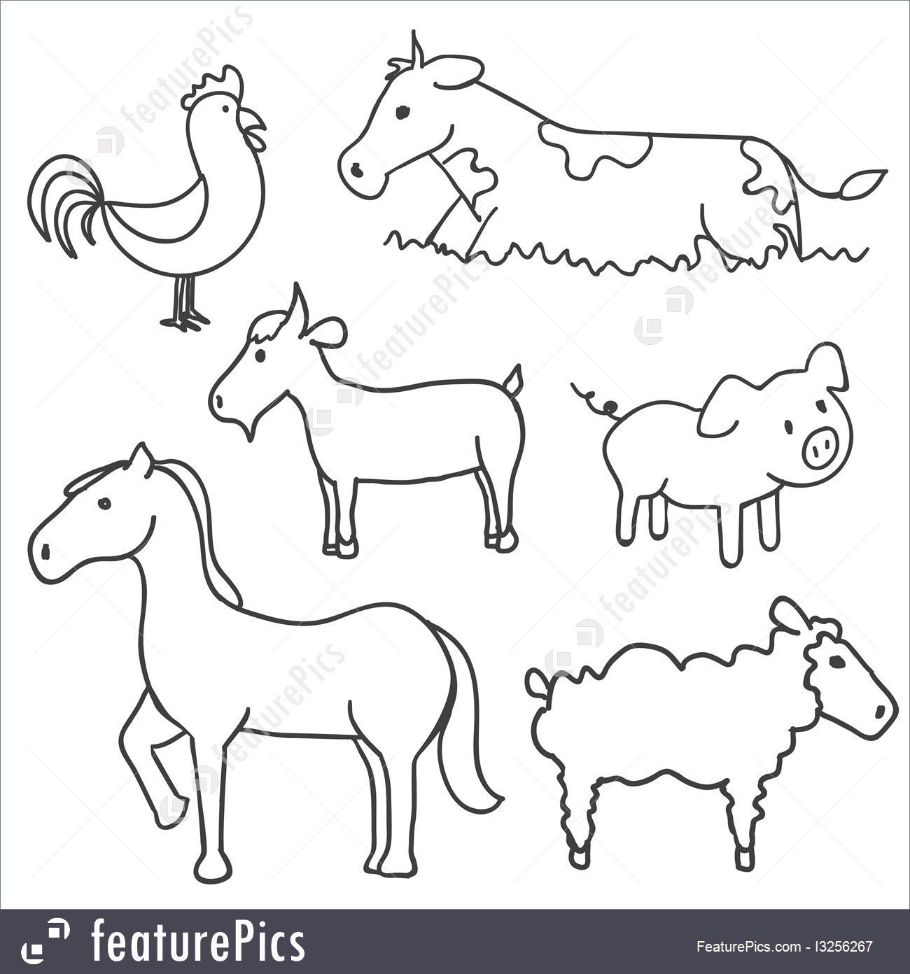 Farm Animals Sketch at Explore collection of Farm