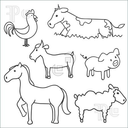 Farm Animals Sketch at PaintingValley.com | Explore collection of Farm ...