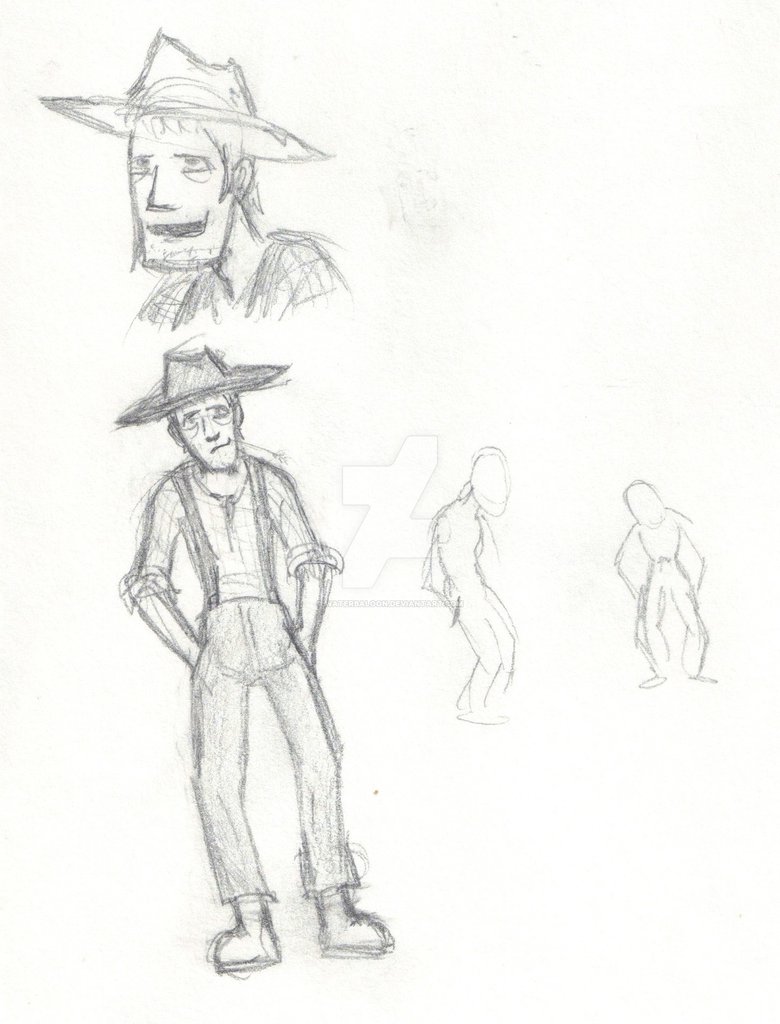 780x1024 Sketch Farmer By Waterbaloon - Farmer Sketch