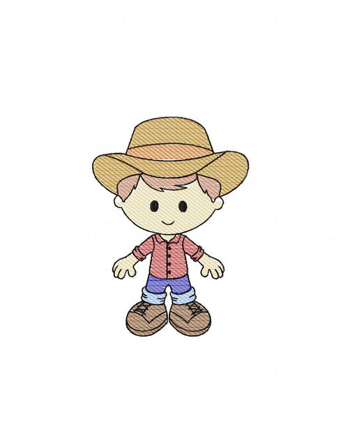 489x640 Farmer Boy Sketch Embroidery Design - Farmer Sketch