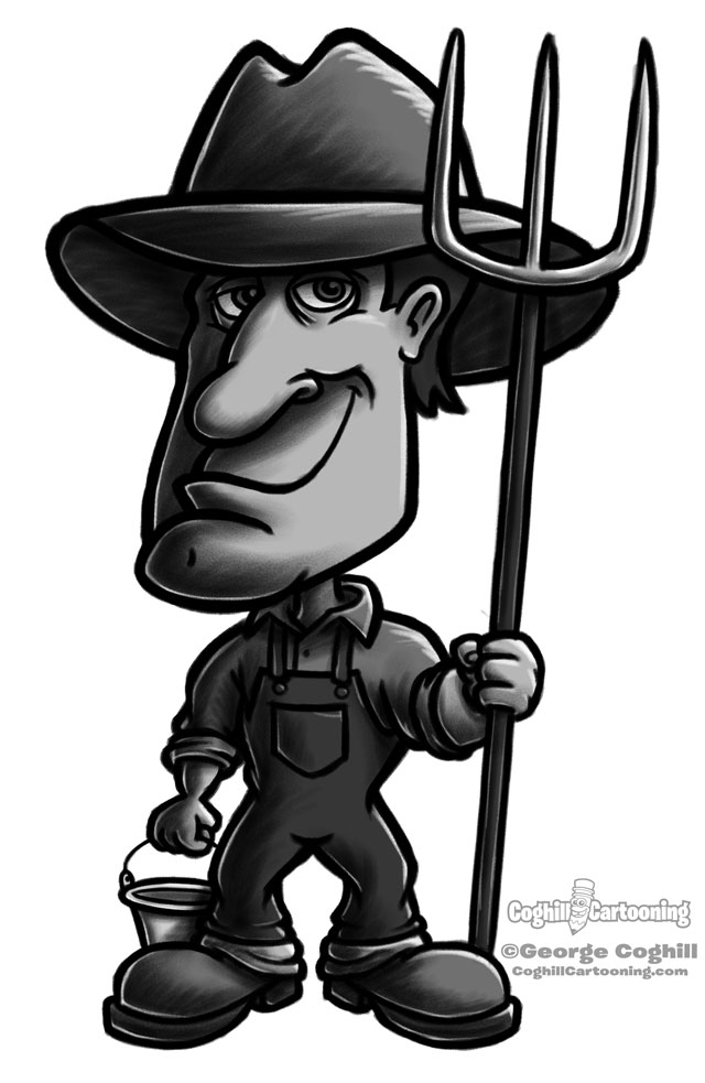 640x983 Farmer Cartoon Character Sketch - Farmer Sketch Images