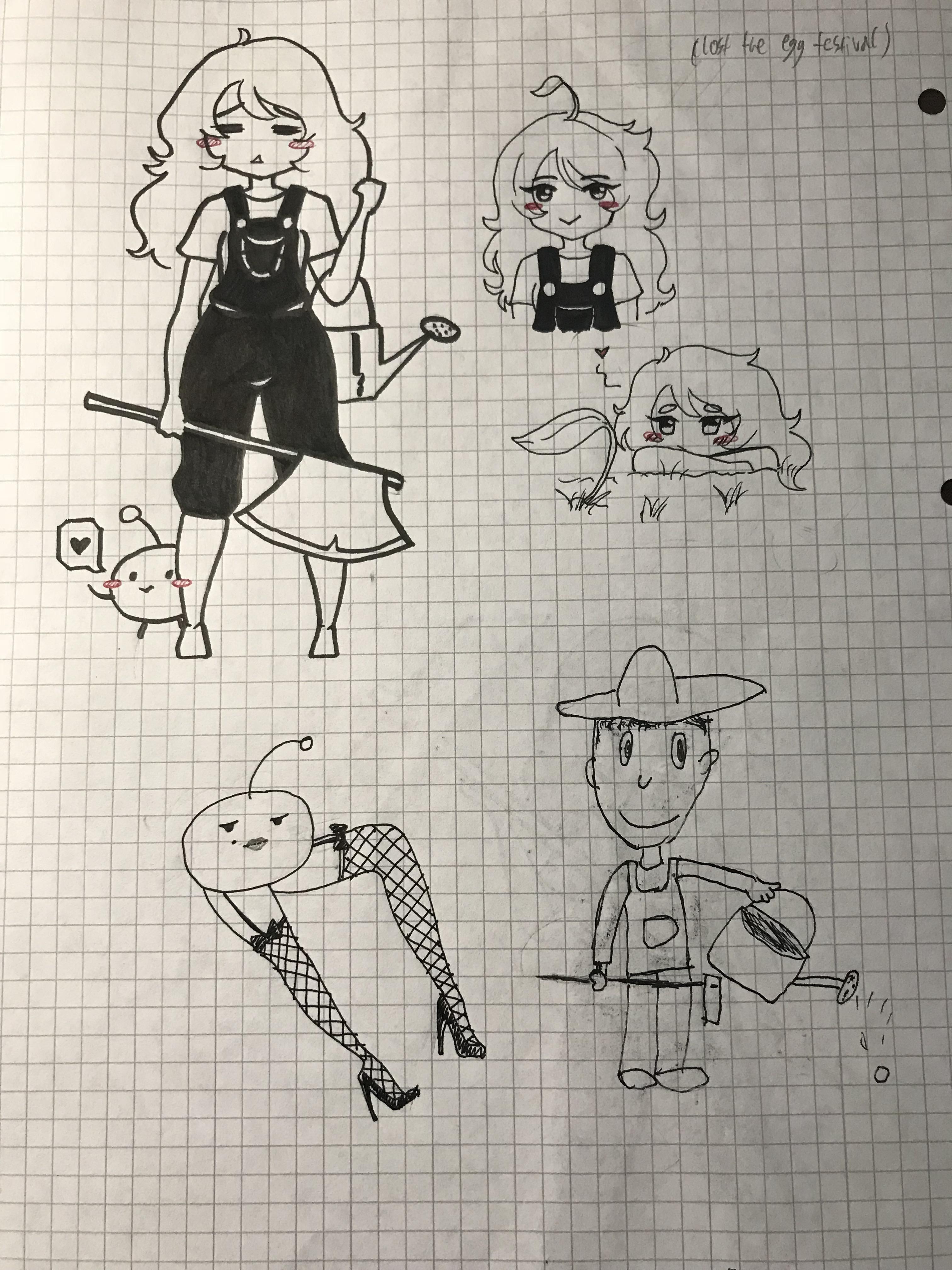 3024x4032 Girlfriend And I Were Doodling Our Farmers For Fun. Guess Which - Farmers Sketch