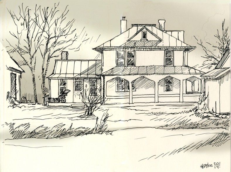 789x589 Farmhouse Sketch - Farmhouse Sketch