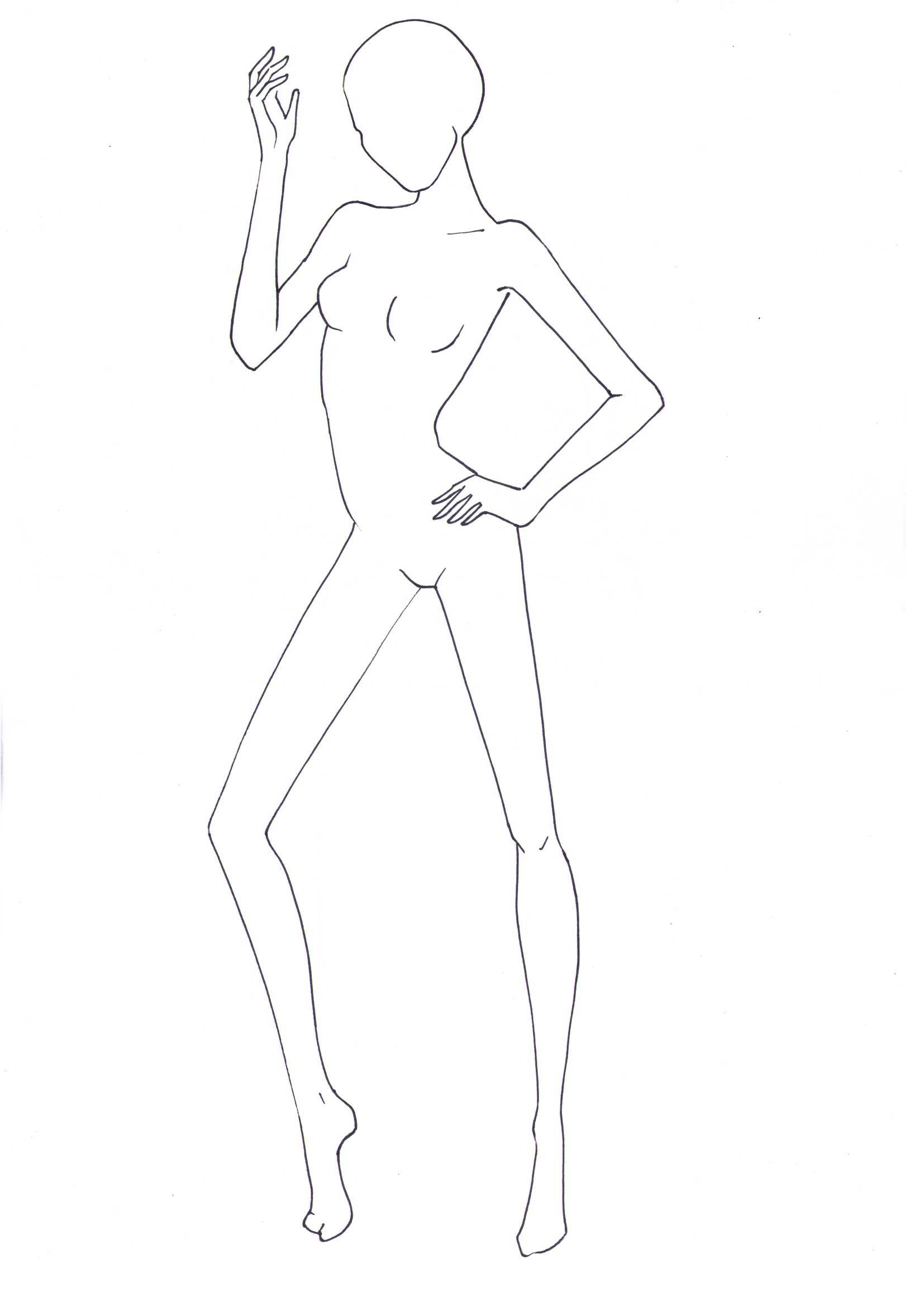 1654x2339 How To Draw A Body Outline - Fashion Body Sketch
