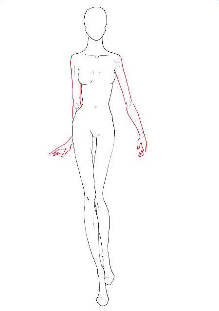 450x637 Draw Walking Pose I Draw Fashion - Fashion Body Sketch