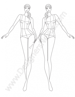 316x409 Free Fashion Croquis Fashion Figure Templates - Fashion Figure Sketch
