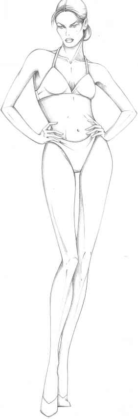 282x854 Stylization - Fashion Figure Sketch