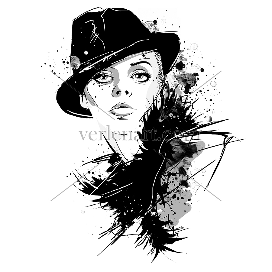 Fashion Girl Sketch at PaintingValley.com | Explore collection of ...