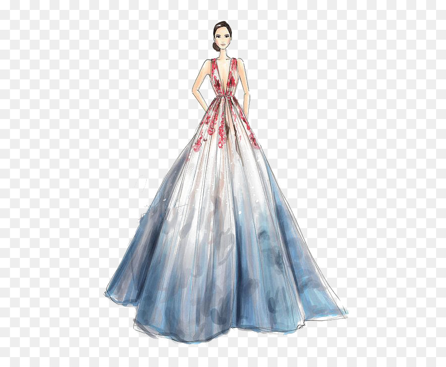 900x740 Wedding Dress Drawing Fashion Sketch - Fashion Girl Sketch