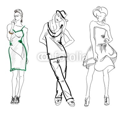400x366 Fashion Girls Designer Sketch Alexandr Zinchevici13505895 - Fashion Manikin Sketch