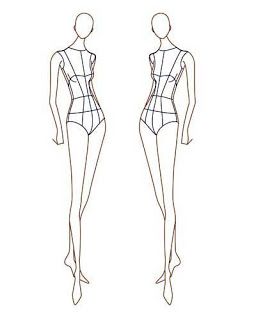 256x320 Mannequin Template For Fashion Design - Fashion Manikin Sketch