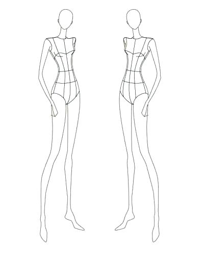 Fashion Mannequin Sketch at PaintingValley.com | Explore collection of ...