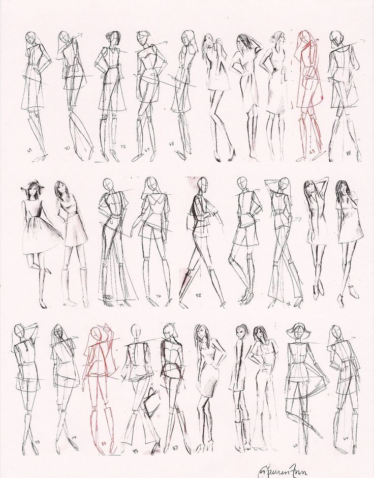 736x940 Drawn Model Figure Drawing - Fashion Model Figure Sketch