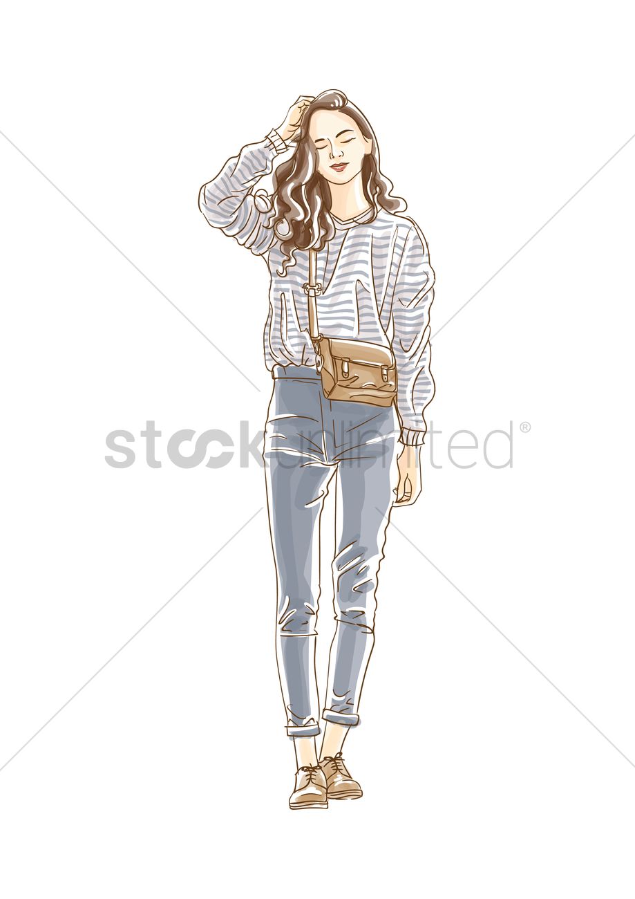 919x1300 Fashion Model Sketch Vector Image - Fashion Model Sketch