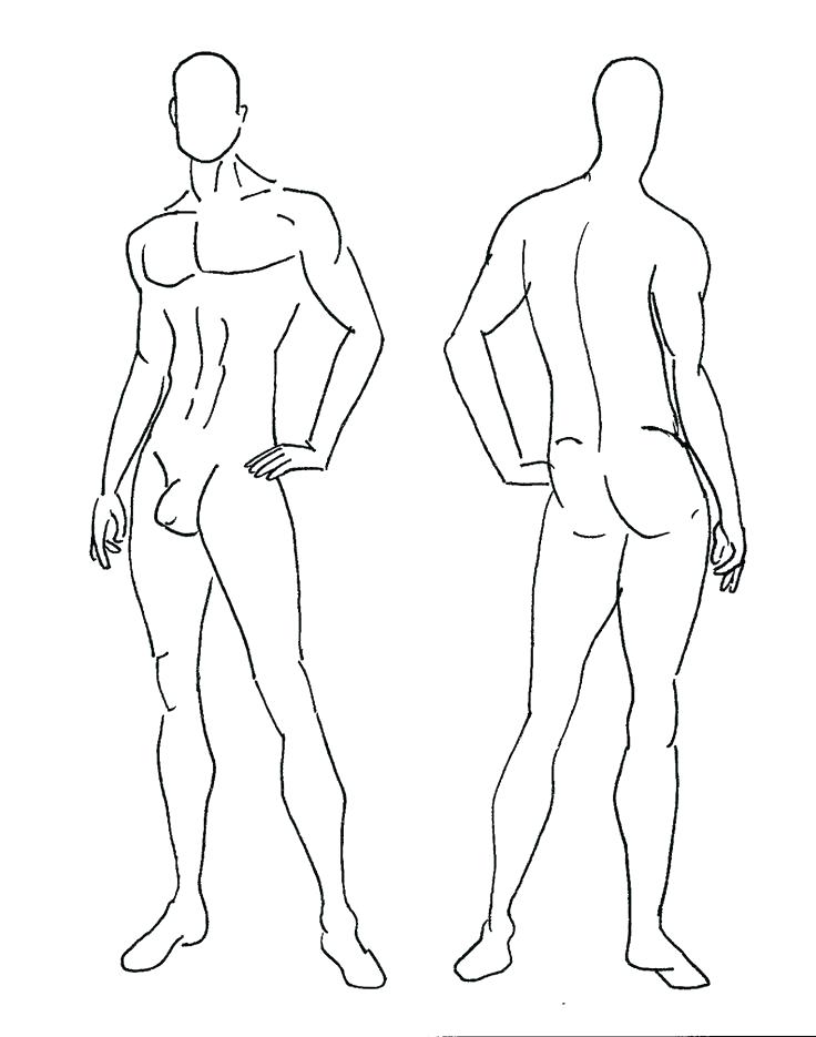 736x935 Fashion Model Template Easy Pattern Of Drawings To Print Design - Fashion Model Sketch Template