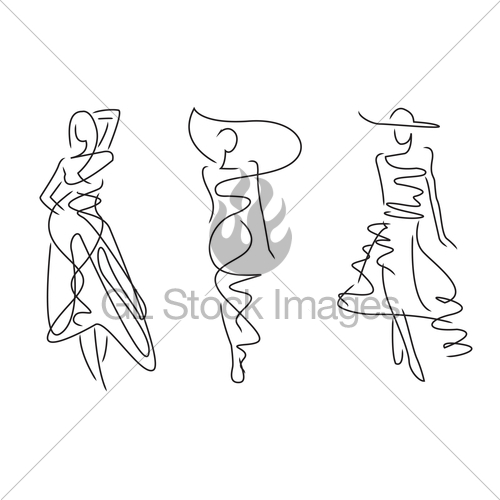 Fashion Poses Sketch at PaintingValley.com | Explore collection of ...