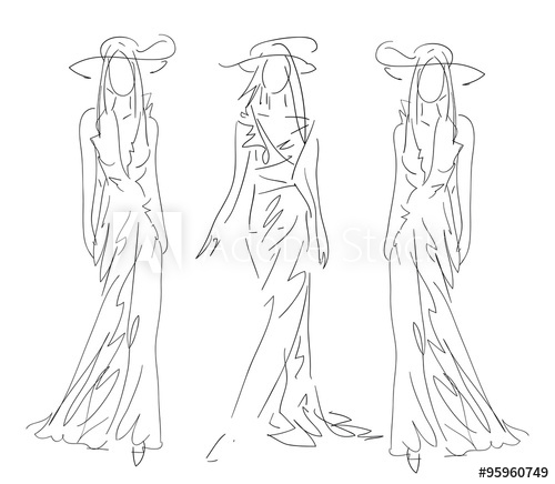 500x436 Sketch Fashion Poses - Fashion Poses Sketch