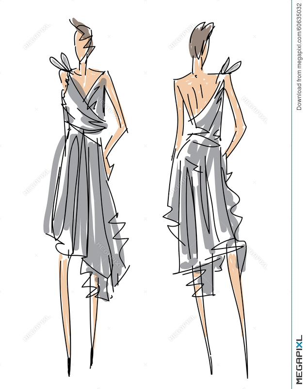 631x800 Sketch Fashion Poses Illustration 60635032 - Fashion Poses Sketch