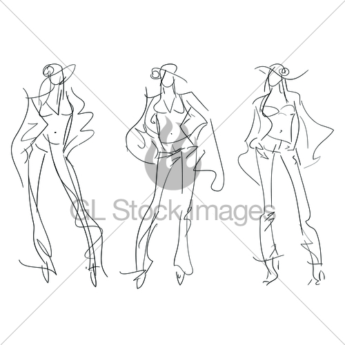 500x500 Sketch Fashion Poses Gl Stock Images - Fashion Poses Sketch