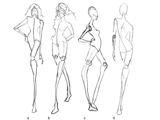 532x400 The Four Fashion Views In Fashion Drawing - Fashion Poses Sketch