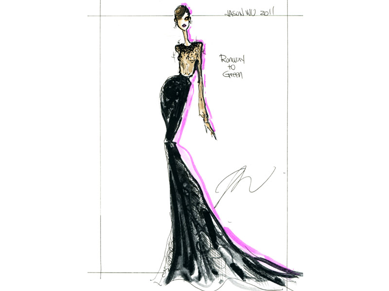 Fashion Runway Sketches at PaintingValley.com | Explore collection of ...